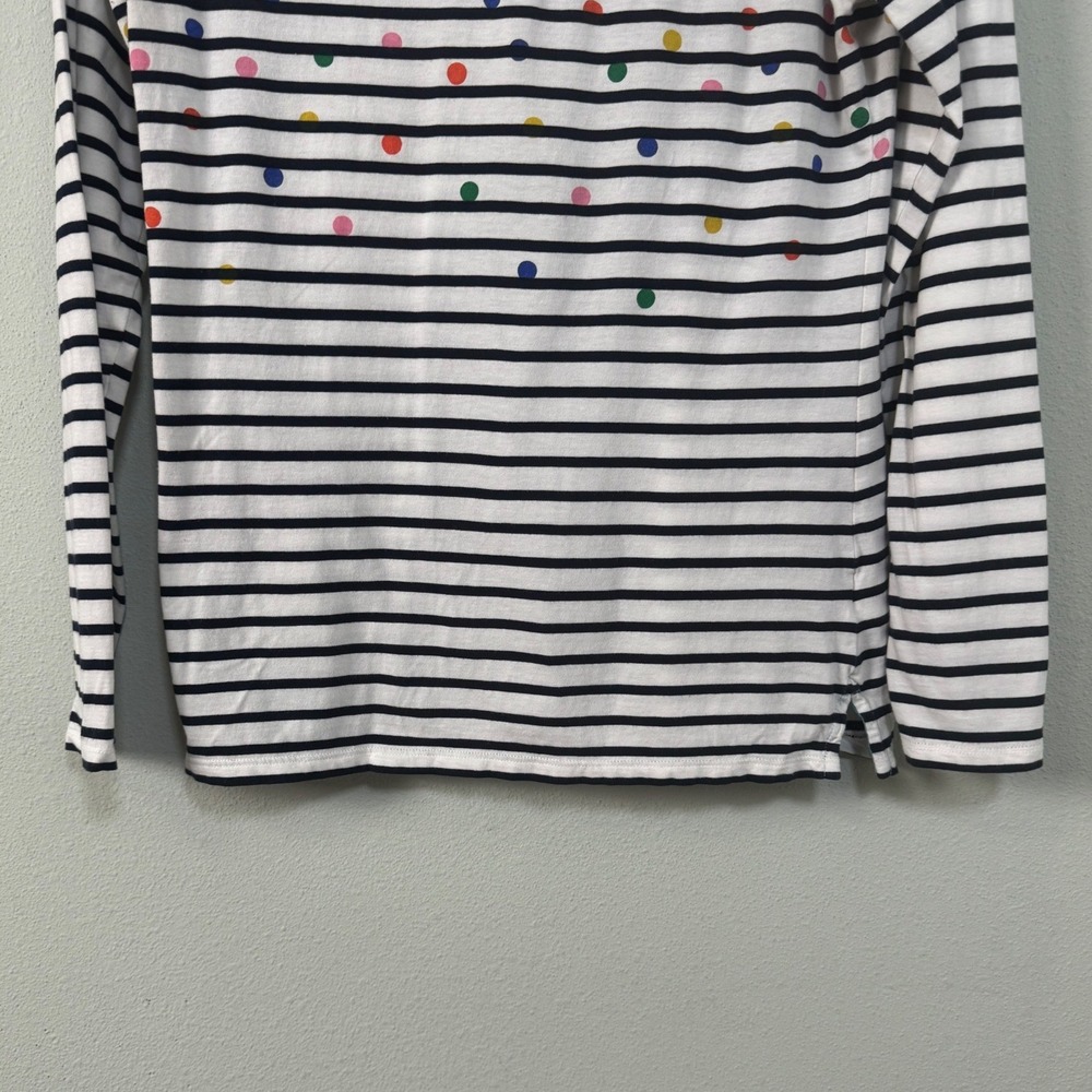 Boden Breton Stripe Polka Dot Cotton Long Sleeve Tee Colorful Preppy Size 8 / M - Picture 4 of 10